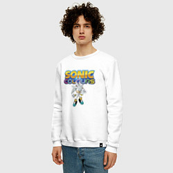 Свитшот хлопковый мужской Silver Hedgehog Sonic Video Game, цвет: белый — фото 2