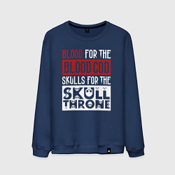 Свитшот хлопковый мужской Девиз Последователей Кхорна для темного фона, цвет: тёмно-синий