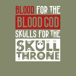 Свитшот хлопковый мужской Девиз Последователей Кхорна для темного фона, цвет: авокадо — фото 2