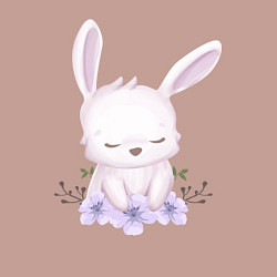 Свитшот хлопковый мужской Милый Крольчонок С Цветочками, цвет: пыльно-розовый — фото 2