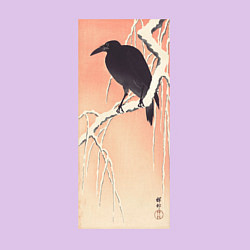 Свитшот хлопковый мужской Crow on Snowy Branch, цвет: лаванда — фото 2