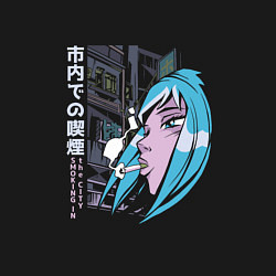 Свитшот хлопковый мужской Sad Anime Girl Smoke, цвет: черный — фото 2