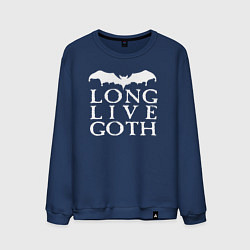 Свитшот хлопковый мужской Long Live Goth, цвет: тёмно-синий