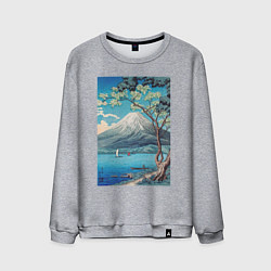 Свитшот хлопковый мужской Mount Fuji from Lake Yamanaka Гора Фудзи, цвет: меланж