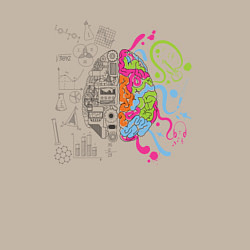 Свитшот хлопковый мужской Два полушария мозга, цвет: миндальный — фото 2