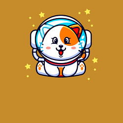 Свитшот хлопковый мужской Котенок Астронавт, цвет: горчичный — фото 2