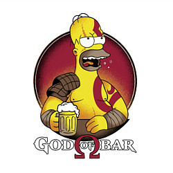 Свитшот хлопковый мужской Homer god of bar, цвет: белый — фото 2