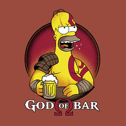 Свитшот хлопковый мужской Homer god of bar, цвет: кирпичный — фото 2