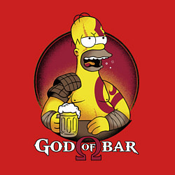 Свитшот хлопковый мужской Homer god of bar, цвет: красный — фото 2