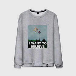 Свитшот хлопковый мужской Neco Arc want to believe, цвет: меланж