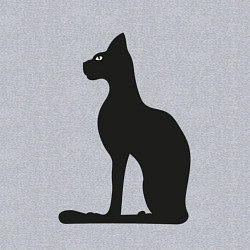 Свитшот хлопковый мужской Силуэт черной кошки, Египетская богиня Бастет, цвет: меланж — фото 2