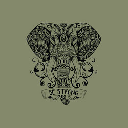 Свитшот хлопковый мужской Слон в стиле Мандала Mandala Elephant Be Strong, цвет: авокадо — фото 2