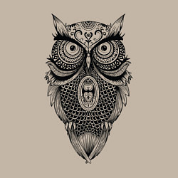 Свитшот хлопковый мужской Сова в стиле Мандала Mandala Owl, цвет: миндальный — фото 2