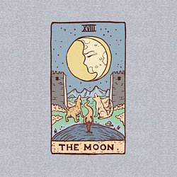 Свитшот хлопковый мужской The Moon Tarot Card Луна карта Таро, цвет: меланж — фото 2