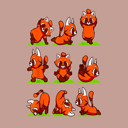 Свитшот хлопковый мужской Йога красной панды, цвет: пыльно-розовый — фото 2