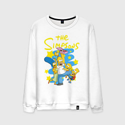 Свитшот хлопковый мужской The SimpsonsСемейка Симпсонов, цвет: белый