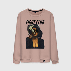 Свитшот хлопковый мужской Fight Club - Marla Singer, цвет: пыльно-розовый