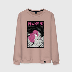 Свитшот хлопковый мужской Японский аниме монстр Гуль Japan Anime Ghoul, цвет: пыльно-розовый