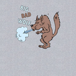 Свитшот хлопковый мужской Большой злой волк из сказки Три Поросенка, цвет: меланж — фото 2