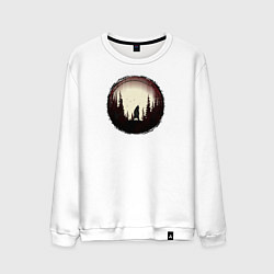 Свитшот хлопковый мужской Воющий медведь, цвет: белый