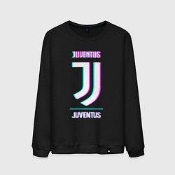 Свитшот хлопковый мужской Juventus FC в стиле Glitch, цвет: черный
