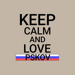 Свитшот хлопковый мужской Keep calm Pskov Псков, цвет: миндальный — фото 2
