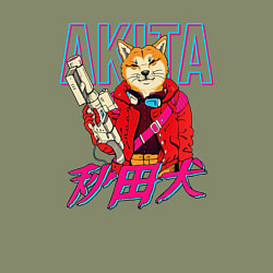 Свитшот хлопковый мужской Japanese Akita Inu, цвет: авокадо — фото 2