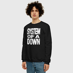 Свитшот хлопковый мужской System of a Down логотип, цвет: черный — фото 2