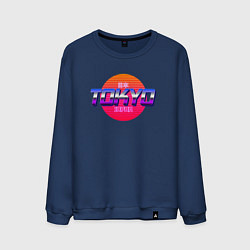 Свитшот хлопковый мужской Retrowave Tokyo, цвет: тёмно-синий