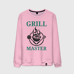 Свитшот хлопковый мужской Гриль мастер текст Grill master, цвет: светло-розовый