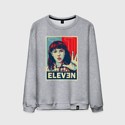 Свитшот хлопковый мужской Stranger Things Eleven, цвет: меланж