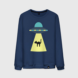 Свитшот хлопковый мужской Похищение кота, цвет: тёмно-синий