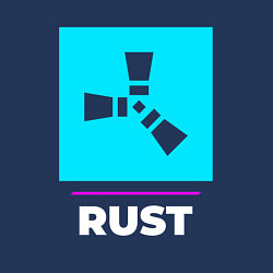 Свитшот хлопковый мужской Символ Rust в неоновых цветах, цвет: тёмно-синий — фото 2