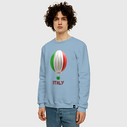 Свитшот хлопковый мужской 3d aerostat Italy flag, цвет: мягкое небо — фото 2