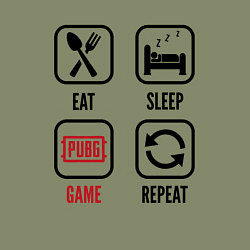 Свитшот хлопковый мужской Eat Sleep PUBG Repeat, цвет: авокадо — фото 2