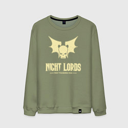 Свитшот хлопковый мужской Повелители ночи лого винтаж, цвет: авокадо