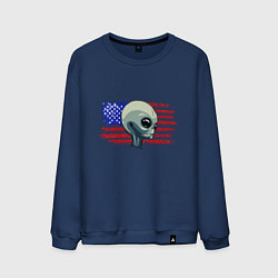 Свитшот хлопковый мужской USA Alien, цвет: тёмно-синий