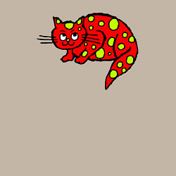 Свитшот хлопковый мужской Красная кошка с зелеными пятнами, цвет: миндальный — фото 2