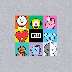 Свитшот хлопковый мужской BT21 BTS к-поп, цвет: меланж — фото 2