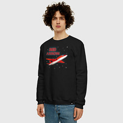 Свитшот хлопковый мужской Красная Стрела Airplane, цвет: черный — фото 2