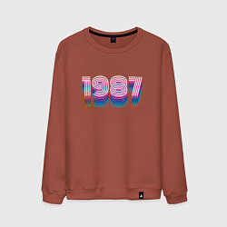 Свитшот хлопковый мужской 1987 Год Ретро Неон, цвет: кирпичный