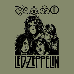 Свитшот хлопковый мужской Led Zeppelin Black, цвет: авокадо — фото 2