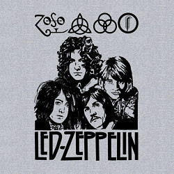 Свитшот хлопковый мужской Led Zeppelin Black, цвет: меланж — фото 2