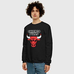 Свитшот хлопковый мужской Chicago Bulls цвета черный — фото 2