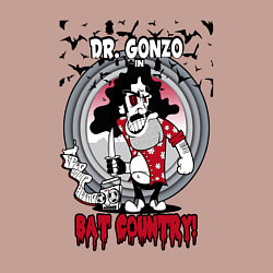 Свитшот хлопковый мужской Dr Gonzo in bat country, цвет: пыльно-розовый — фото 2