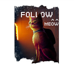Свитшот хлопковый мужской STRAY FOLLOW MEOW, цвет: белый — фото 2
