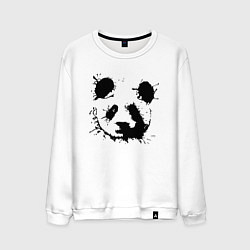 Свитшот хлопковый мужской Прикольный панда - клякса, цвет: белый