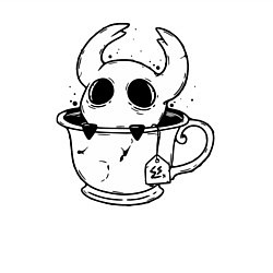 Свитшот хлопковый мужской Hollow Knight рыцарь в чашке, цвет: белый — фото 2