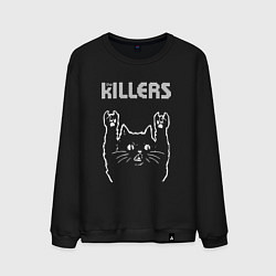 Свитшот хлопковый мужской The Killers рок кот, цвет: черный
