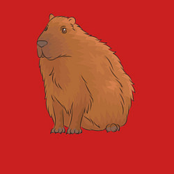 Свитшот хлопковый мужской Капибара сидит и думает о жизни, цвет: красный — фото 2